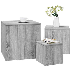 Beistelltische 3er Set, Grau Sonoma