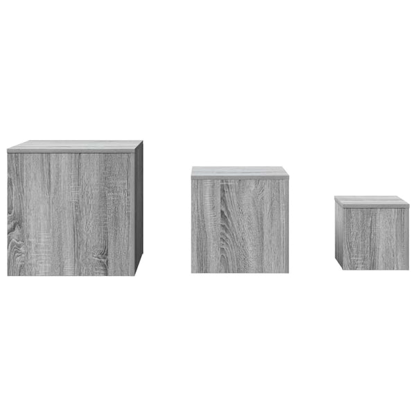 Beistelltische 3er Set, Grau Sonoma