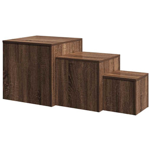 3er Set Beistelltische Braun Eichenoptik