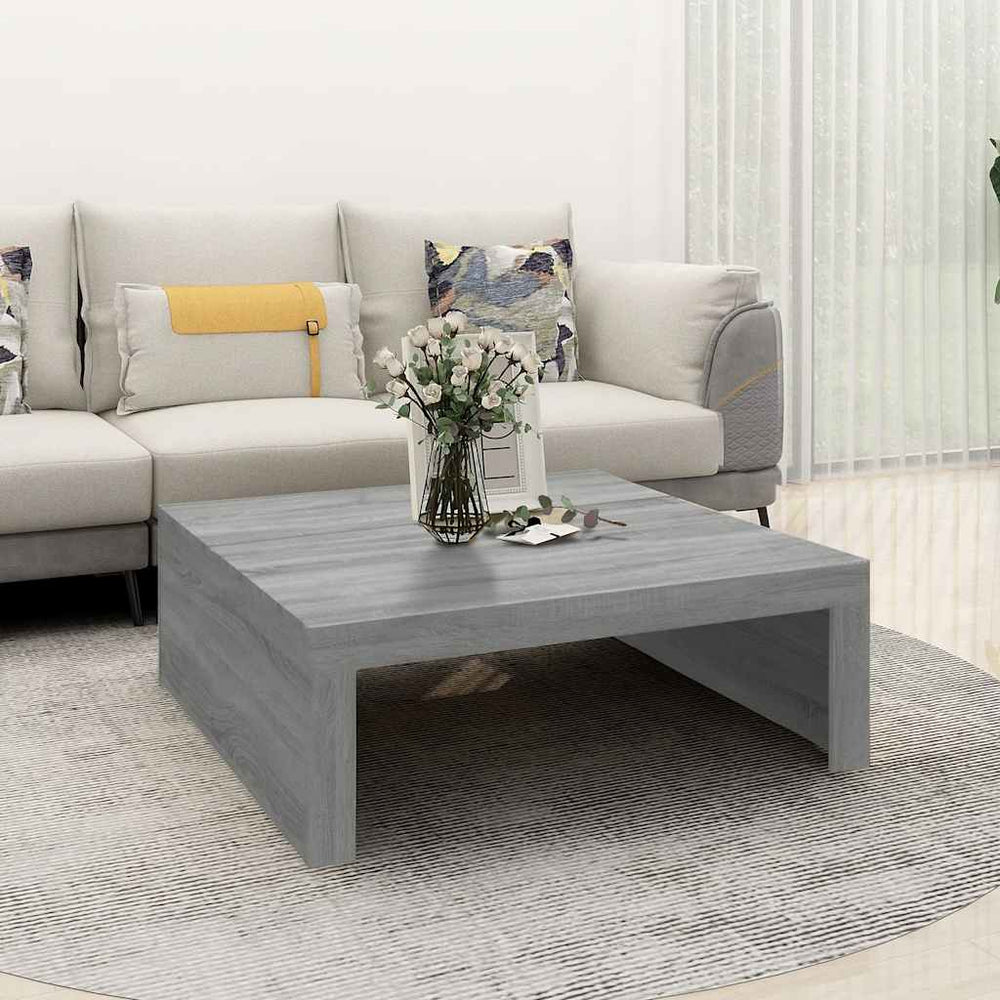 vidaXL Coffee Table Grey Sonoma 100x100x35 cm Engineered Wood