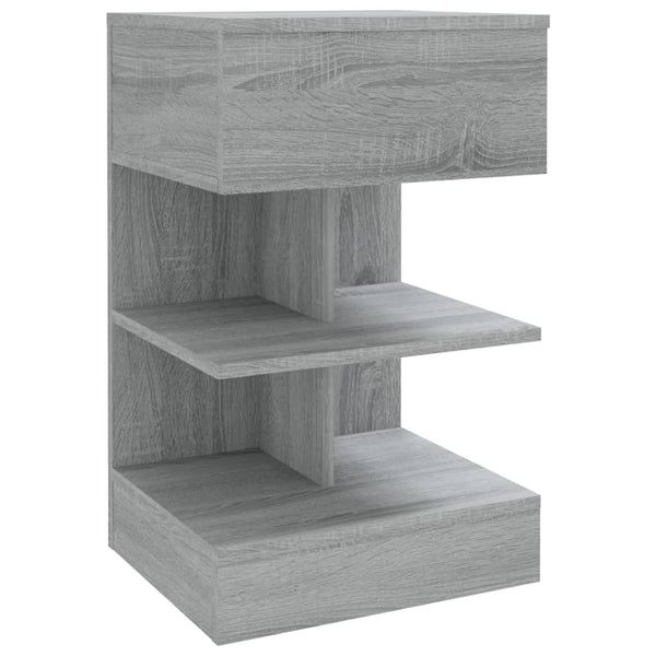 Nachttische 2er Set Grau Sonoma 40x35x65 cm