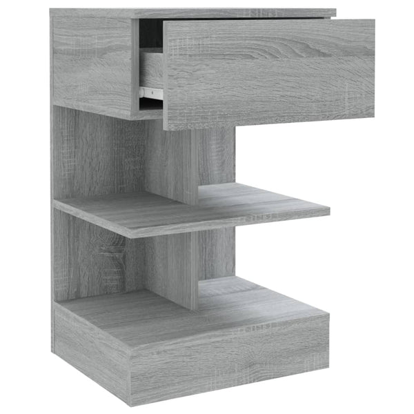 Nachttische 2er Set Grau Sonoma 40x35x65 cm