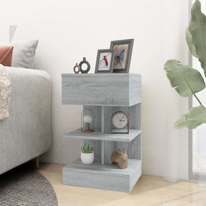 Nachttische 2er Set Grau Sonoma 40x35x65 cm