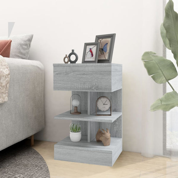 Nachttische 2er Set Grau Sonoma 40x35x65 cm