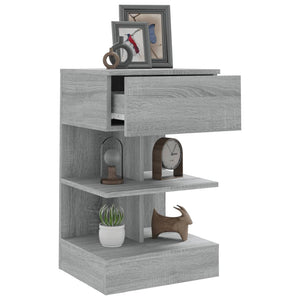 Nachttische 2er Set Grau Sonoma 40x35x65 cm