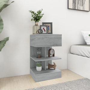 Nachttische 2er Set Grau Sonoma 40x35x65 cm