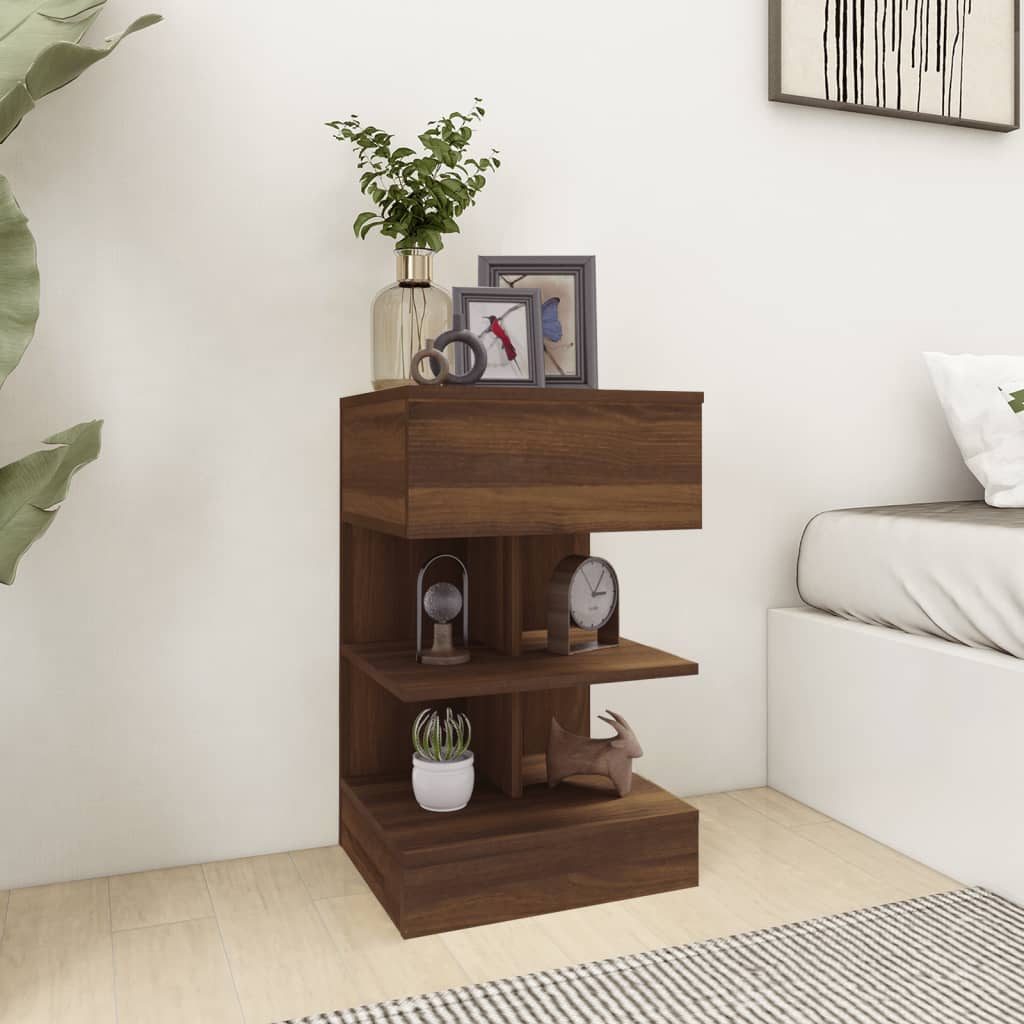 Nachttisch Braun Eichenoptik 40x35x65 cm