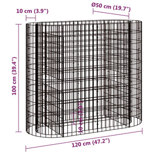 Gabionen-Hochbeet Verzinktes Eisen 120x50x100 cm