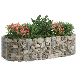 Gabionen-Hochbeet Verzinktes Eisen 200x100x50 cm