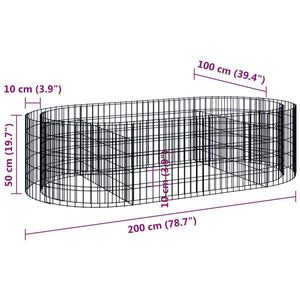 Gabionen-Hochbeet Verzinktes Eisen 200x100x50 cm