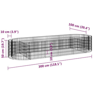 Gabionen-Hochbeet Verzinktes Eisen 300x100x50 cm