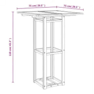 Akazienholz Bistrotisch 75x75x110 cm