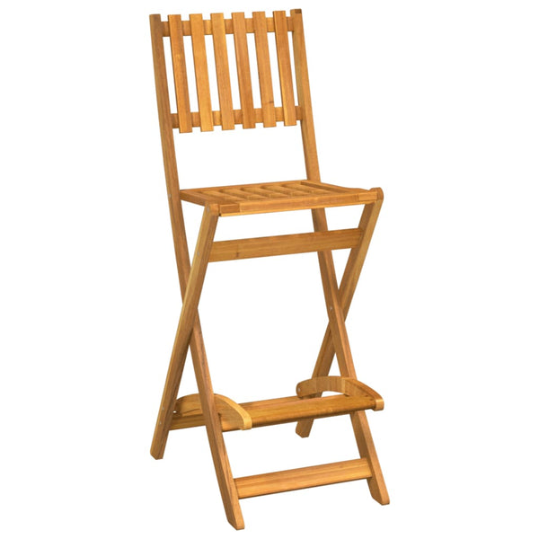 vidaXL Tabourets de bar de jardin pliants 2 pcs Bois d'acacia massif