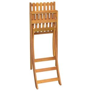 vidaXL Tabourets de bar de jardin pliants 2 pcs Bois d'acacia massif