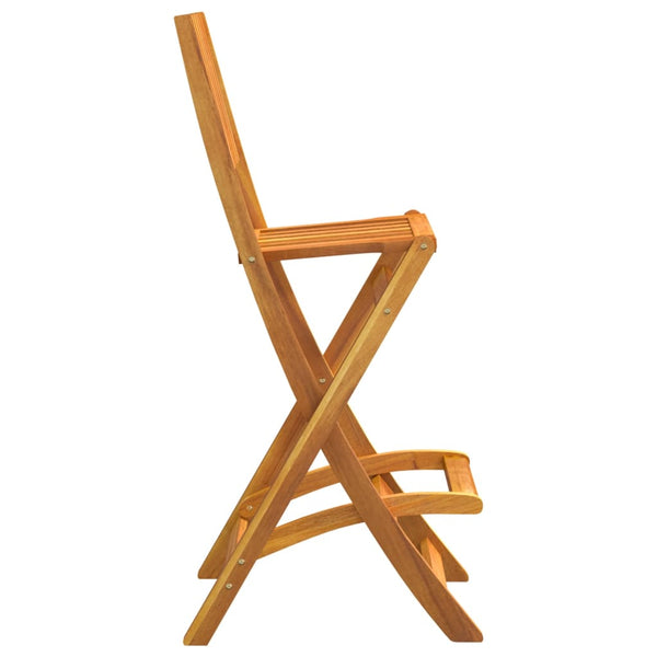 vidaXL Tabourets de bar de jardin pliants 2 pcs Bois d'acacia massif