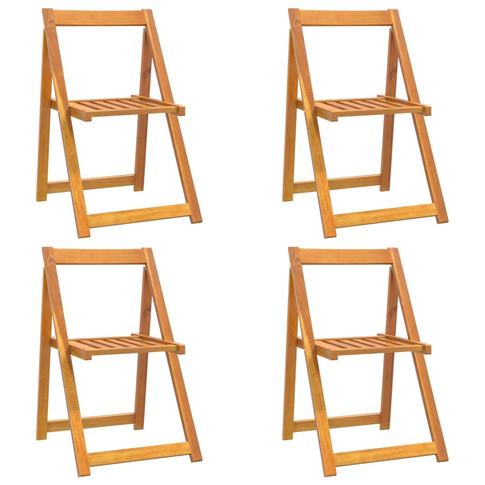 Klappbare Gartenstühle 4er Set Akazie Massivholz