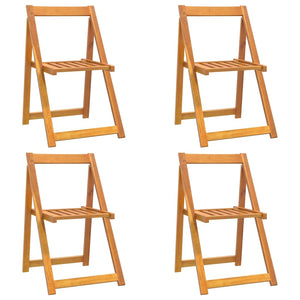 Klappbare Gartenstühle 4er Set Akazie Massivholz