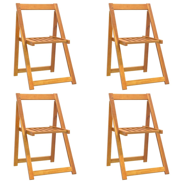Klappbare Gartenstühle 4er Set Akazie Massivholz