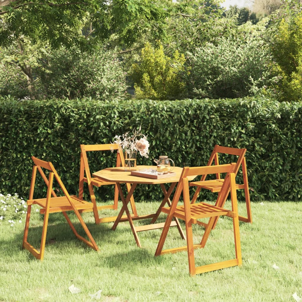 Klappbare Gartenstühle 4er Set Akazie Massivholz