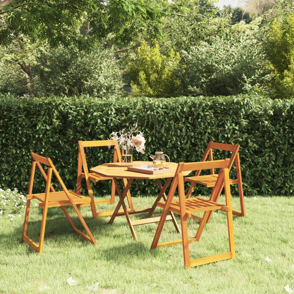 Klappbare Gartenstühle 4er Set Akazie Massivholz