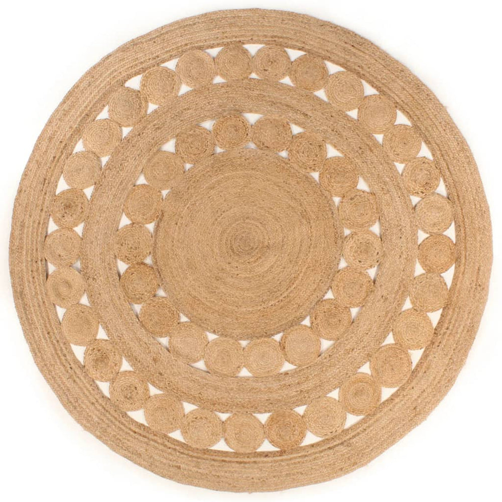 Jute Teppich Geflochten Rund, 210 cm