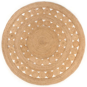 Jute Teppich Geflochten Rund, 210 cm