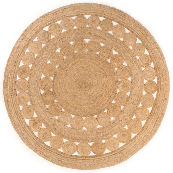 Jute Teppich Geflochten Rund, 210 cm