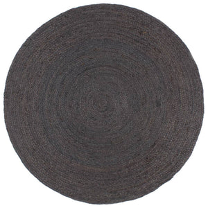 Handgefertigter Jute Teppich Rund Dunkelgrau 180cm