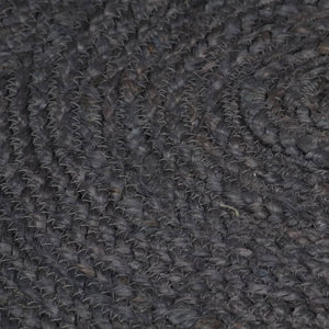 Handgefertigter Jute Teppich Rund Dunkelgrau 180cm
