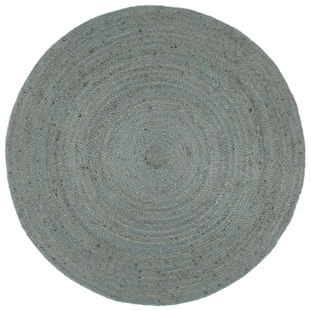 Handgefertigter Jute Teppich, Rund, Olivgrün, 180cm