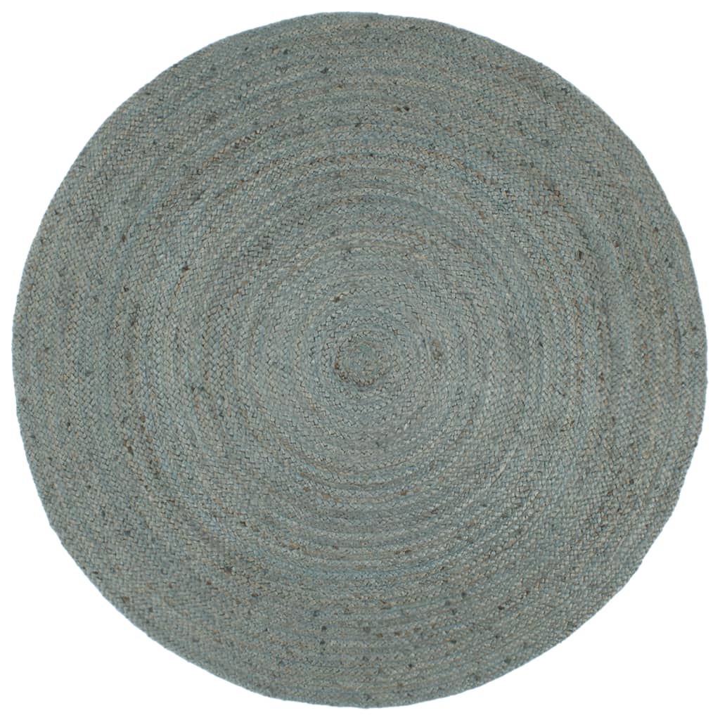 Handgefertigter Jute Teppich Rund Olivgrün 210cm