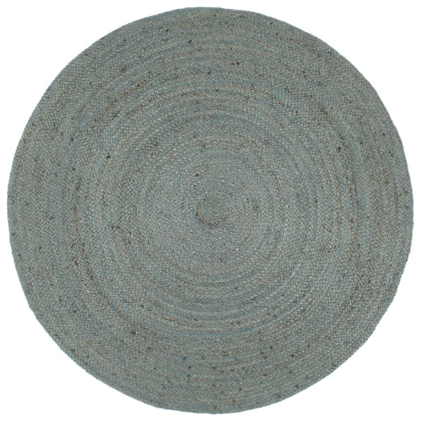 Handgefertigter Jute Teppich Rund Olivgrün 210cm