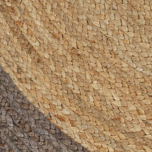 Handgefertigter Jute Teppich mit grauem Rand - 180 cm