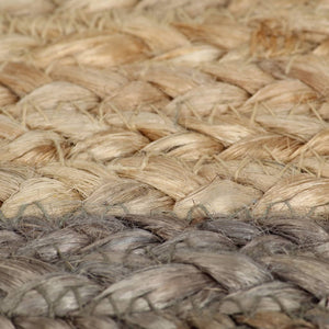 Handgefertigter Jute Teppich mit grauem Rand - 180 cm