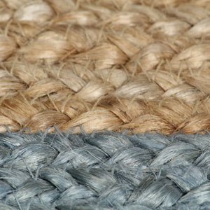 Handgefertigter Jute Teppich mit Olivgrünem Rand 180 cm
