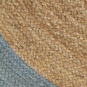 Handgefertigter Jute Teppich mit Olivgrünem Rand 210 cm