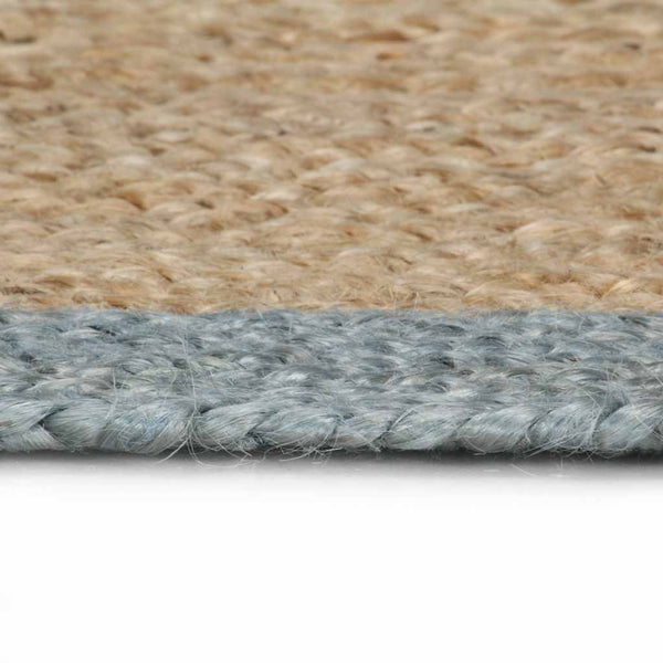 Handgefertigter Jute Teppich mit Olivgrünem Rand 240cm