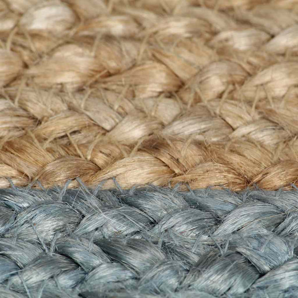 Handgefertigter Jute Teppich mit Olivgrünem Rand 240cm