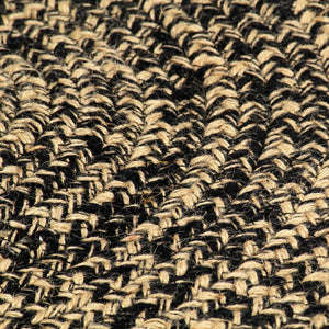 Handgefertigter Jute Teppich 180cm Schwarz Braun