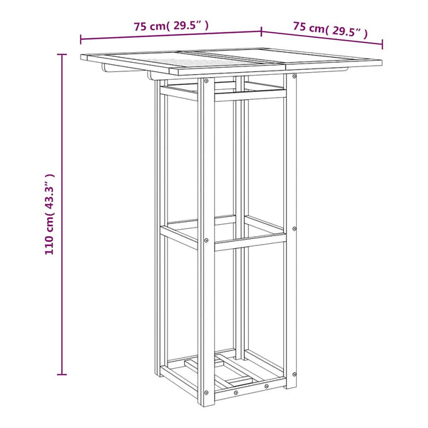 5-tlg. Gartenbar-Set Massivholz Akazie