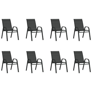 9-tlg. Garten-Essgruppe Schwarz