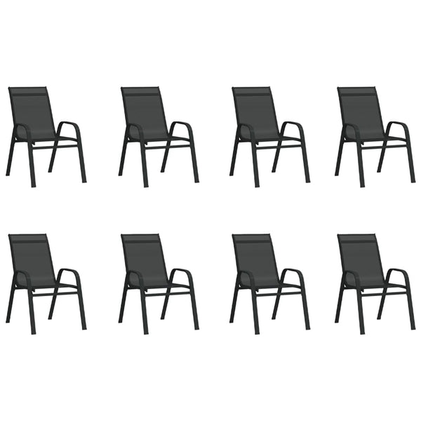 9-tlg. Garten-Essgruppe Schwarz