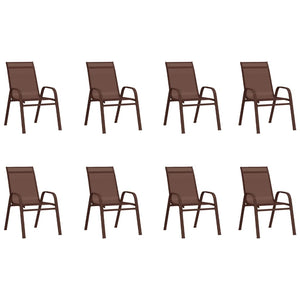 9-tlg. Garten-Essgruppe Braun und Schwarz