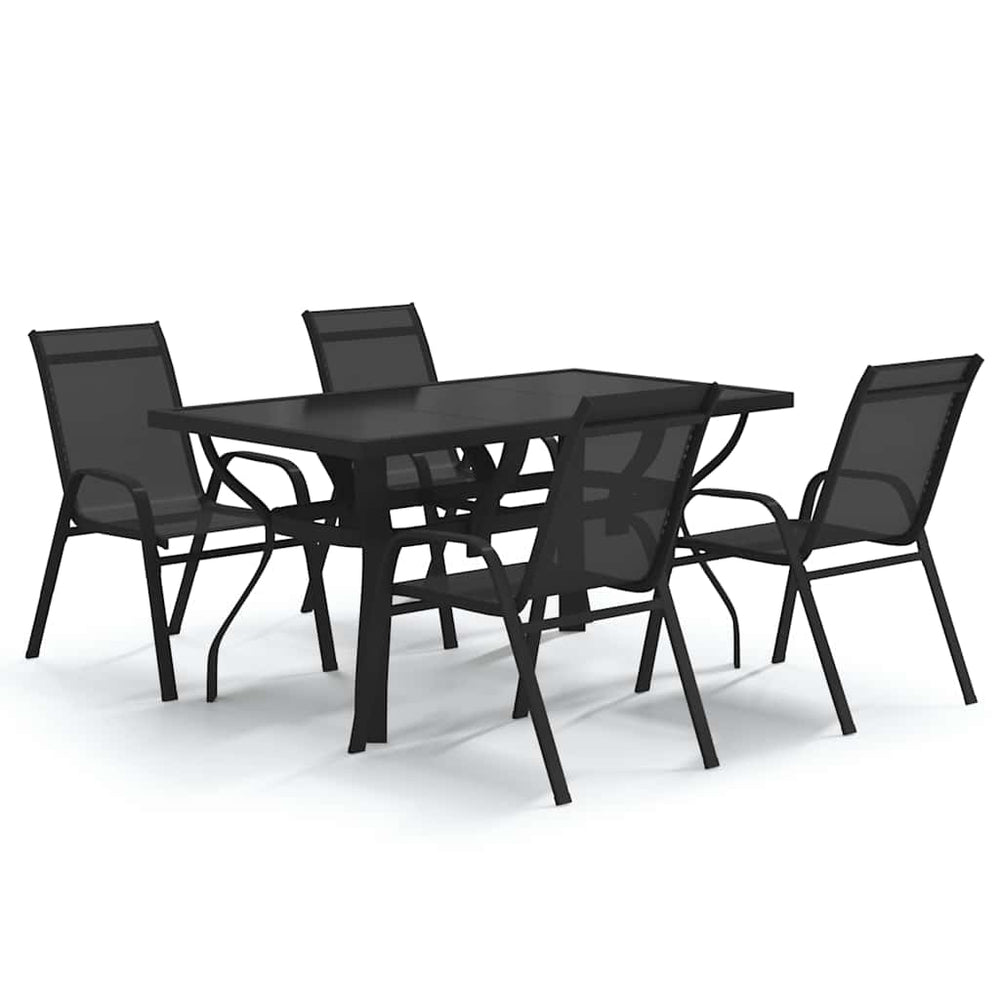 5-tlg. Garten-Essgruppe Schwarz