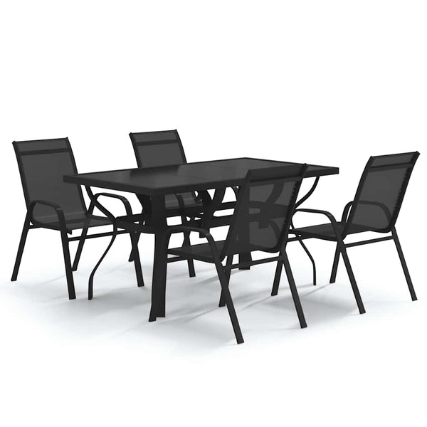 5-tlg. Garten-Essgruppe Schwarz
