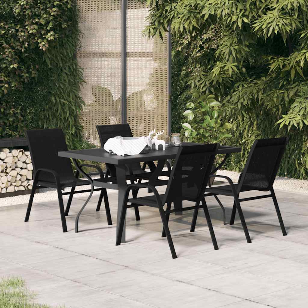 5-tlg. Garten-Essgruppe Schwarz