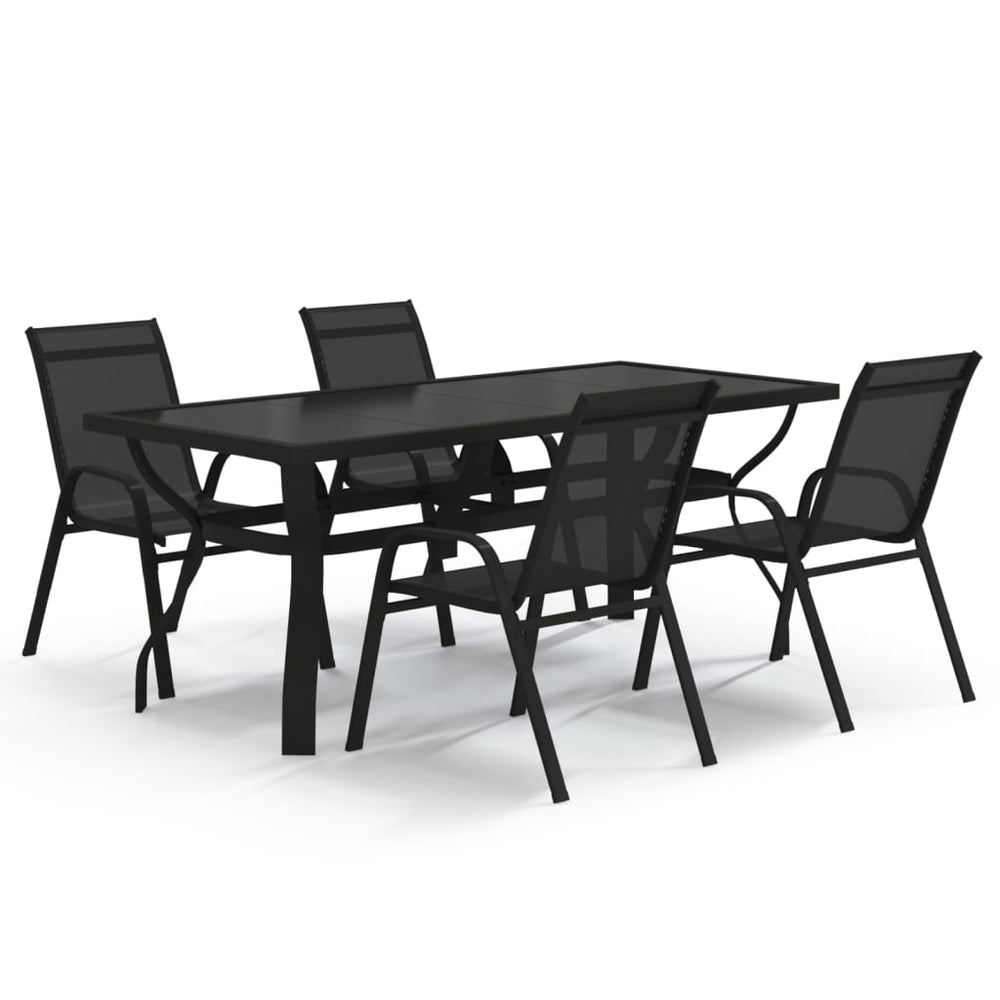 5-tlg. Garten-Essgruppe Schwarz