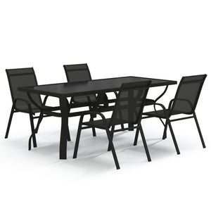5-tlg. Garten-Essgruppe Schwarz