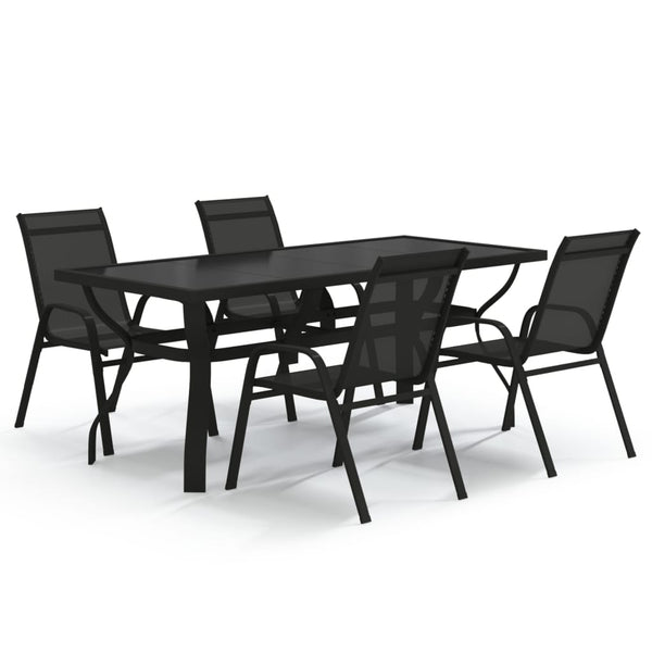5-tlg. Garten-Essgruppe Schwarz