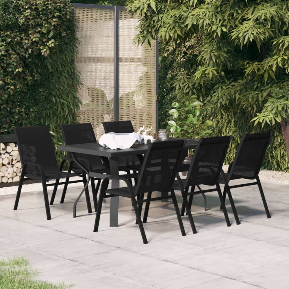 7-tlg. Garten-Essgruppe Schwarz